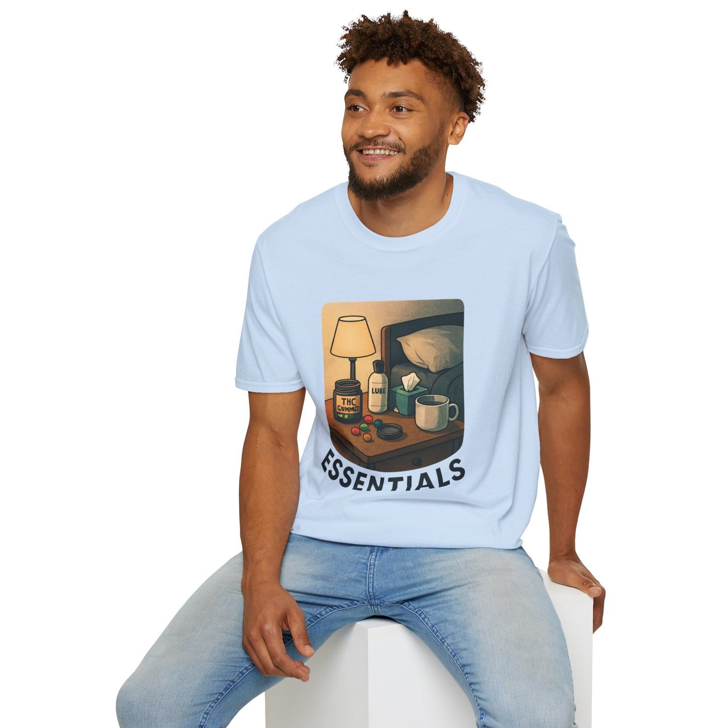 "Essentials" Adult T-Shirt — Dark Humor Bedtime Essentials Tee