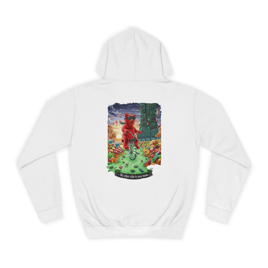 Adult THC Gummy Bear Hoodie — 'My Other Ride Is Your Mom' Edgy College Graphic - Unisex