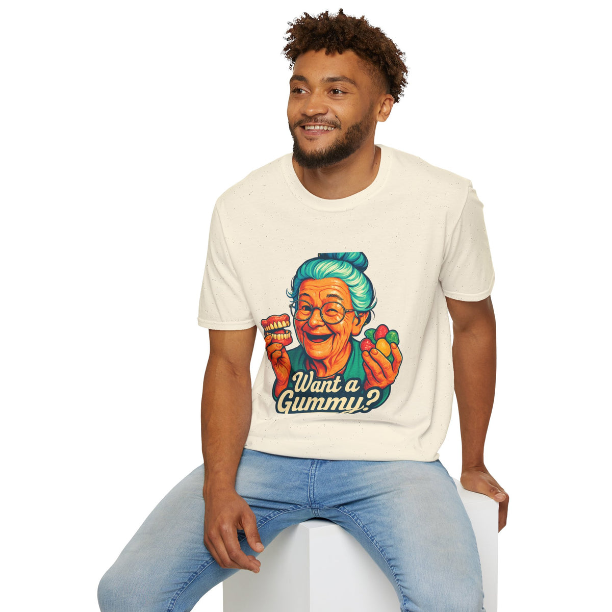 Dark Humor Adult T-Shirt — Grandma Asking 