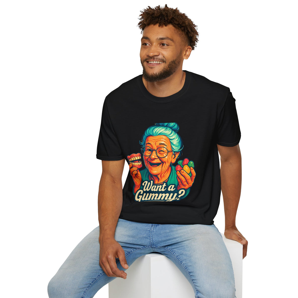Dark Humor Adult T-Shirt — Grandma Asking 